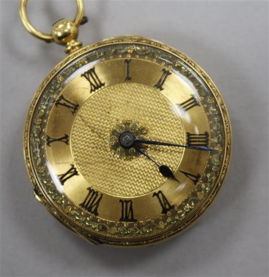 A Victorian 18ct gold keywind pocket watch.